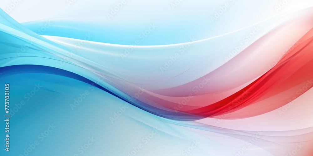 A blue, red and white wave with a white background A blue, red and white wave with a white background