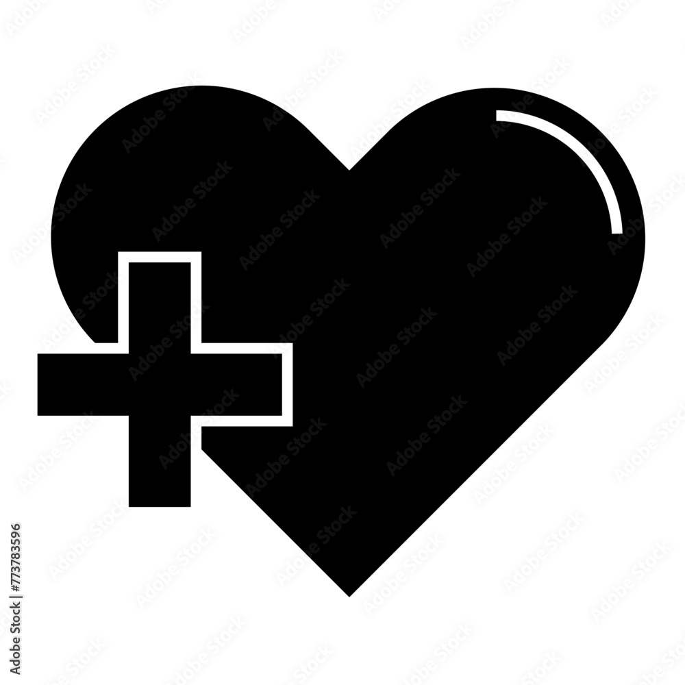 simple heart love icon with life health care cross vector giving charity support symbol illustration simple heart love icon with life health care cross vector giving charity support symbol illustration
