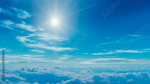 Sunny sky with white clouds