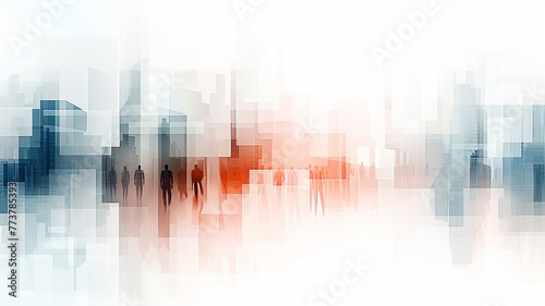 Abstract business background in graphic style  geometric image of people on a white background