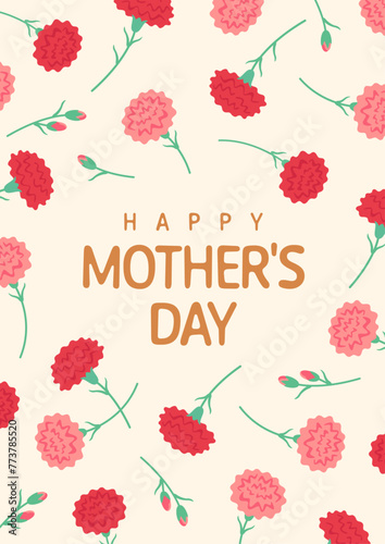 Mother's Day design frame with carnations