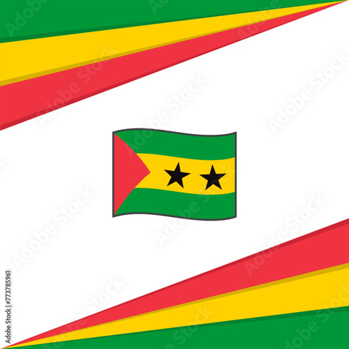 Sao Tome And Principe Flag Abstract Background Design Template. Sao Tome And Principe Independence Day Banner Social Media Post. Design