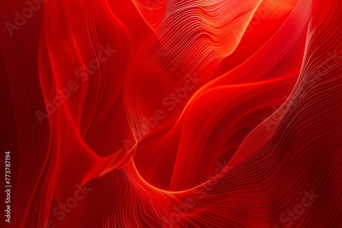 Abstract red background with smooth lines in it, Fractal art