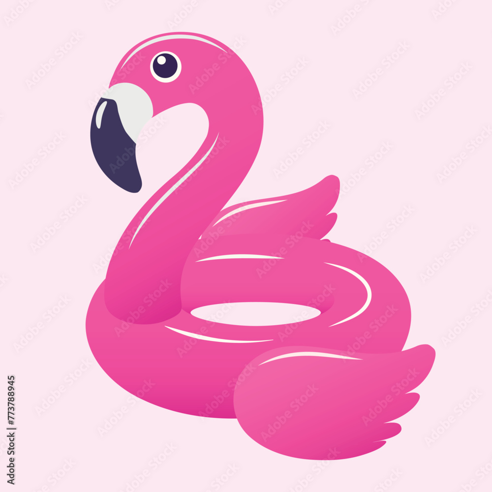 Flamingo inflatable ring on pink background Flamingo inflatable ring on pink background