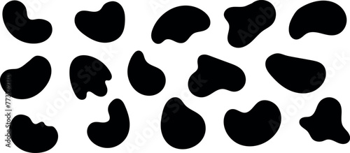 Irregulars organic blots. Modern liquid irregular blob shape. Fluid blob shape vector for abstract design. Vector set on white background.
