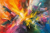 Abstract background with multicolored strokes and splashes of paint
