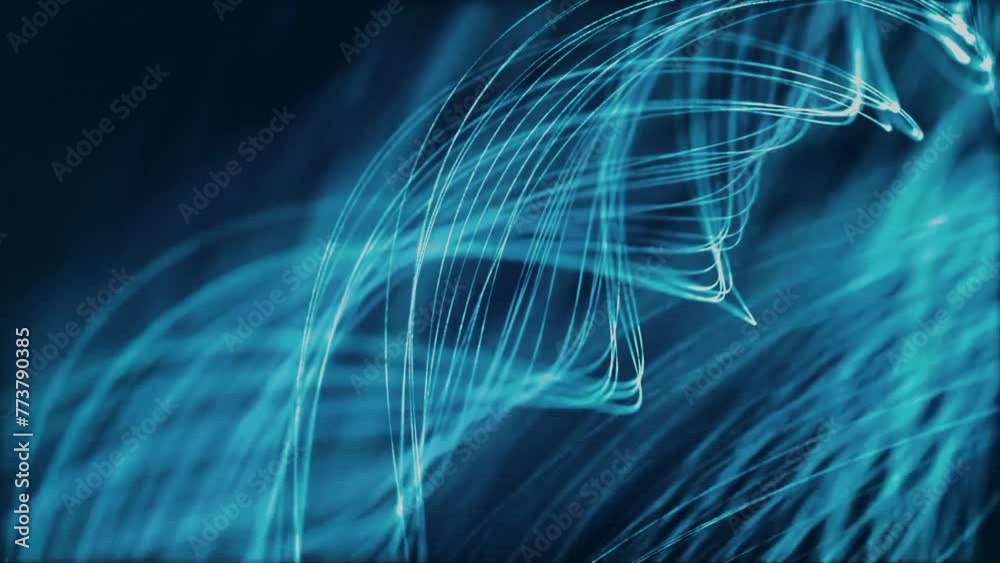 Blue glowing lights lines tunning animation background 
