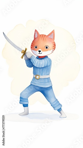 Adventurous Fox Character with Sword © tohceenilas