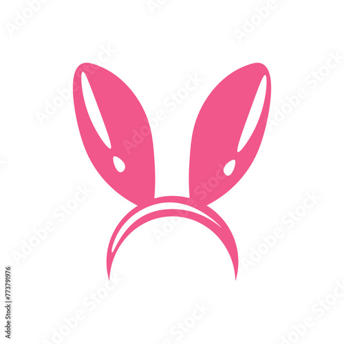 Hairband with bunny ears on white background