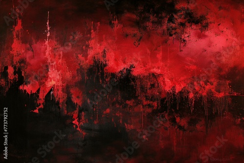 Red and black grunge textured background with some stains on it photo