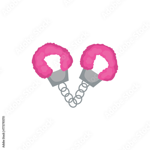 BDSM handcuffs on white background