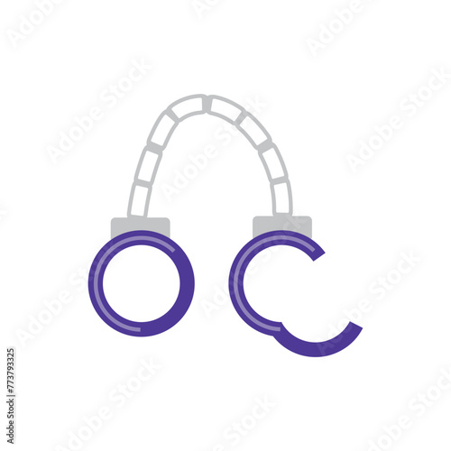 BDSM handcuffs on white background