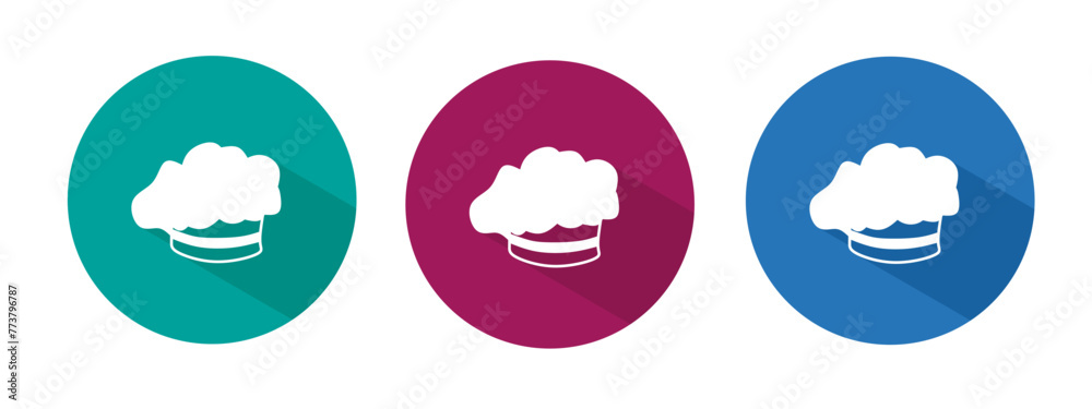 Icon for chef hat vector illustration in flat.