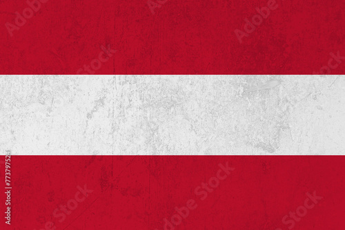 Colors of the Austrian flag with a grunge layer
