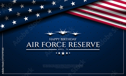 Happy birthday US Air Force Reserve April 14 Background Vector Illustration