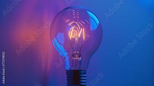 Calming Pastel Indigo Against a calming pastel indigo background, the light bulb radiates serenity, inviting inspiration and innovation ,high detailed