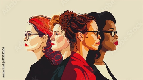 Women in Leadership Illustrate vector portraits of women leaders and trailblazers in various fields, such as politics, business, science, and the arts, inspiring future generations ,4k photo