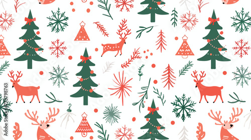 Christmas seamless pattern design vector. flat vector
