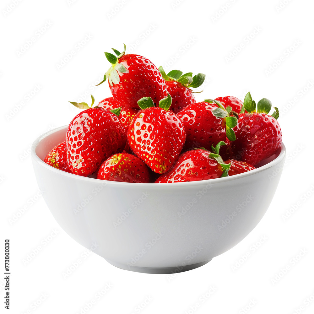 Strawberries in a bowl on transparent background. Element for your design. Strawberries in a bowl on transparent background. Element for your design.