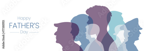 Father's Day banner.Vector illustration with silhouettes of men.