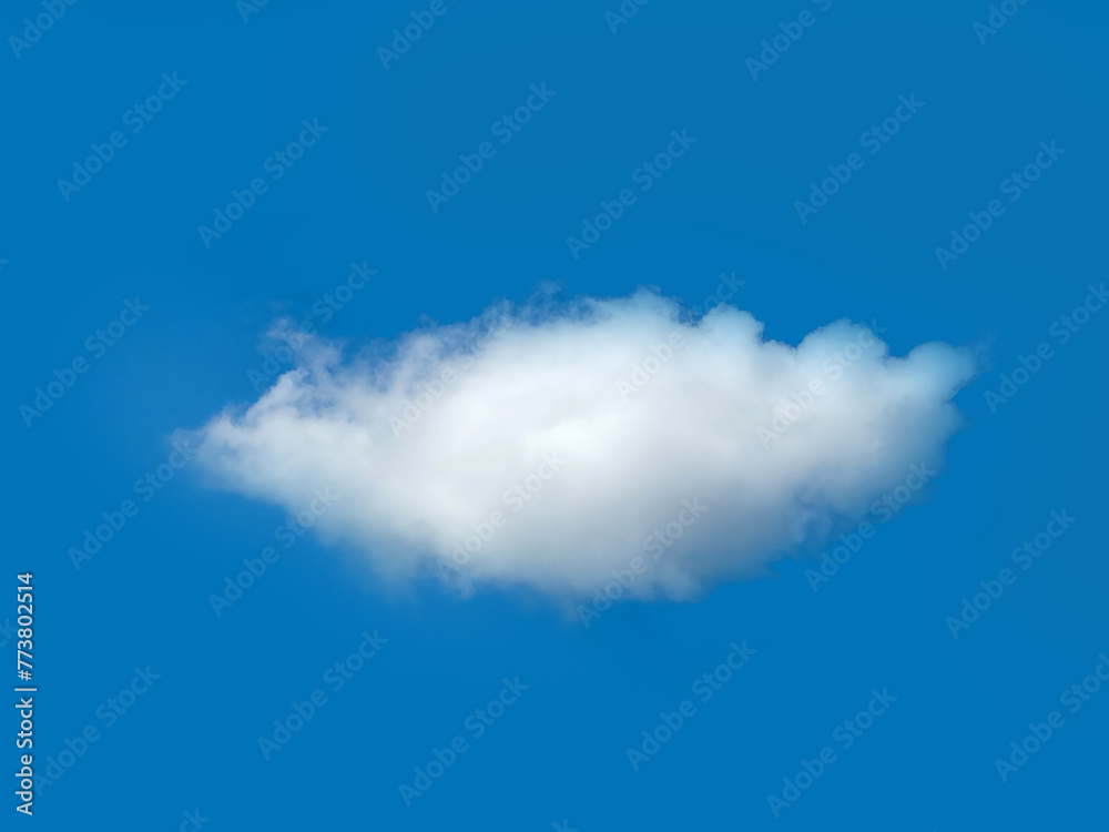 Single white fluffy cumulus cloud in the blue summer sky Single white fluffy cumulus cloud in the blue summer sky