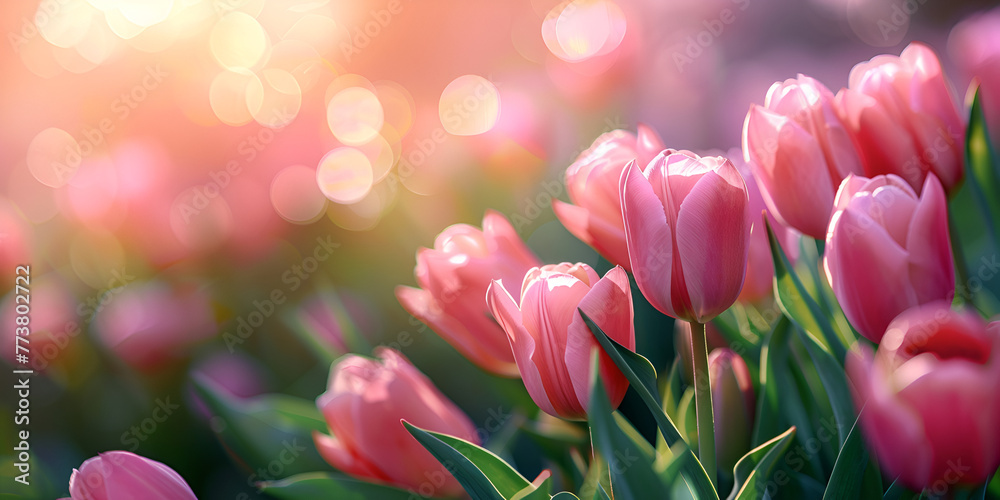 pink tulip flower, generative ai