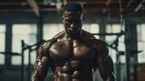 Bodybuilding Prowess Cinematic shots of bodybuilders sculpting their physiques with weightlifting exercises showcasing muscular definition  AI generated illustration