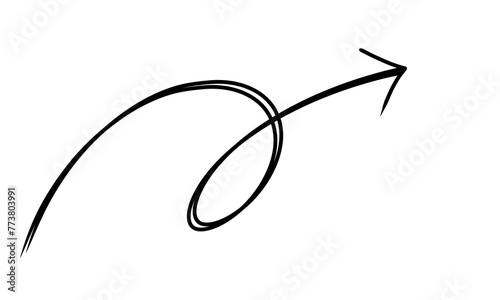 hand drawn black arrow line