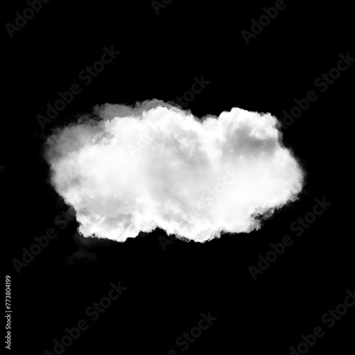 Single white cloud shape isolated over solid background. Cumulus cloud