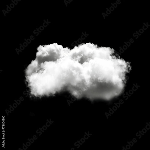 Single white cloud shape isolated over solid background. Cumulus cloud