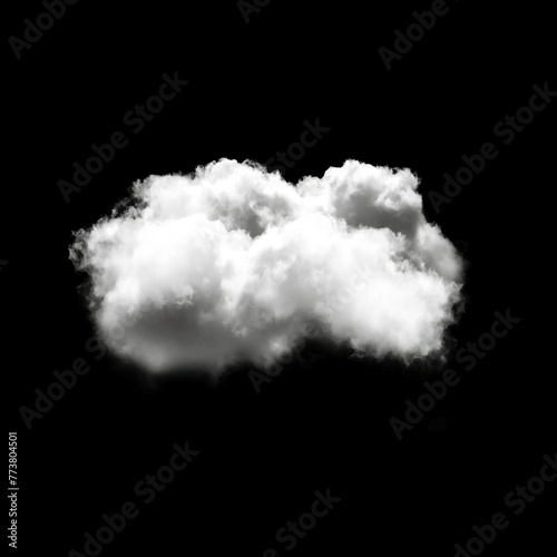 Single white cloud shape isolated over solid background. Cumulus cloud