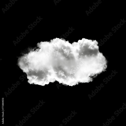 Single white cloud shape isolated over solid background. Cumulus cloud