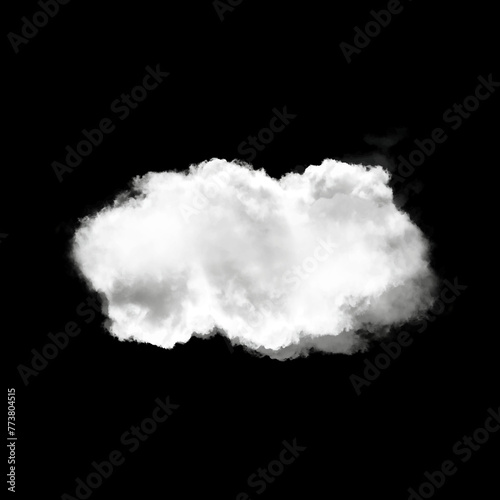 Single white cloud shape isolated over solid background. Cumulus cloud