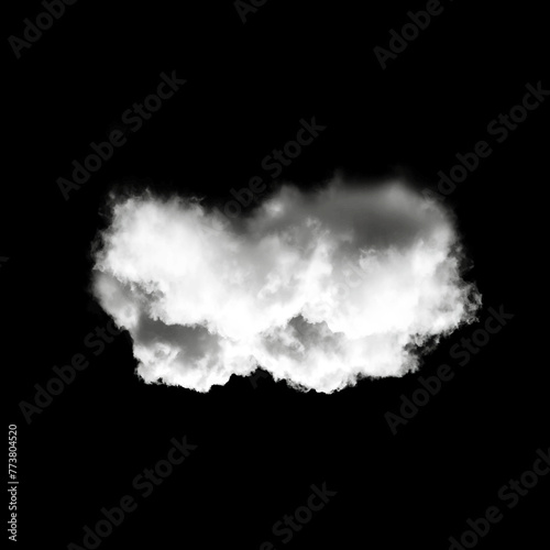 Single white cloud shape isolated over solid background. Cumulus cloud