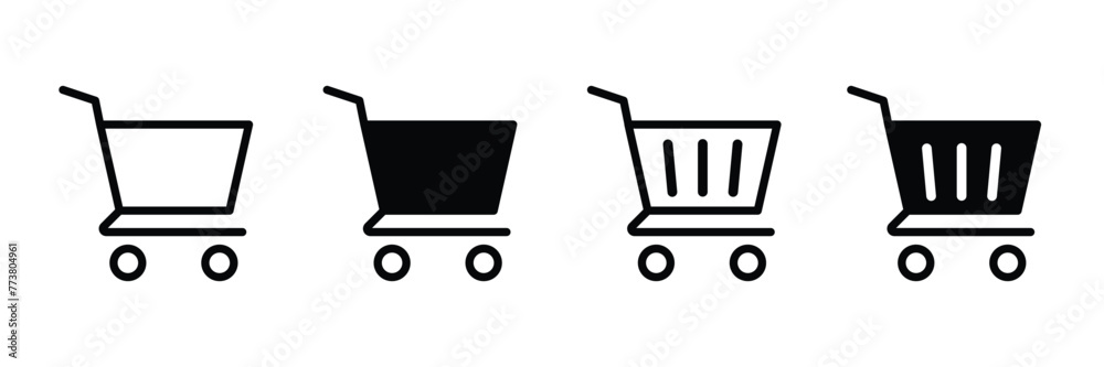 set of shopping cart icons vector stock illustration set of shopping cart icons vector stock illustration