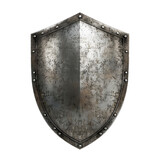 Metal shield object model isolated on transparent background.