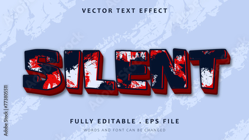 Grunge Word Silent Editable Text Effect Design Template