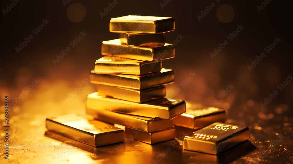 Stack of gold bars Stack of gold bars