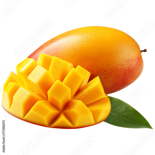 Mango fruit  isolated on transparent background Remove png, Clipping Path, pen tool