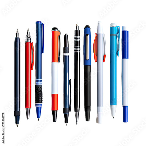 organizer with pens isolated on transparent background.