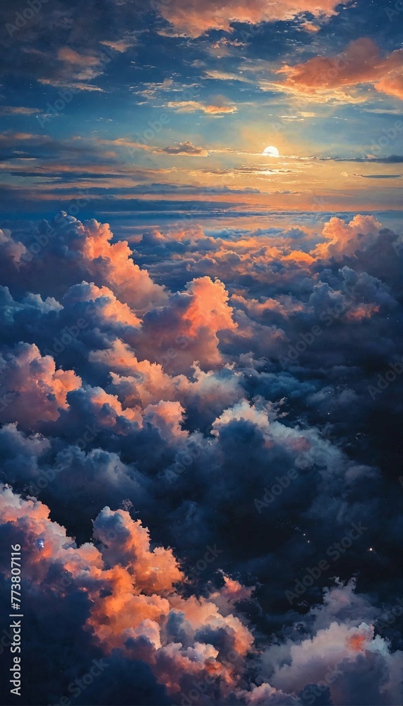Above the night clouds