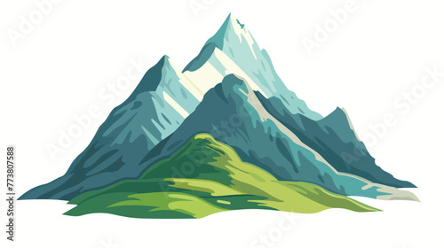 Mountain hill icon. Flat of mountain hill vector icon