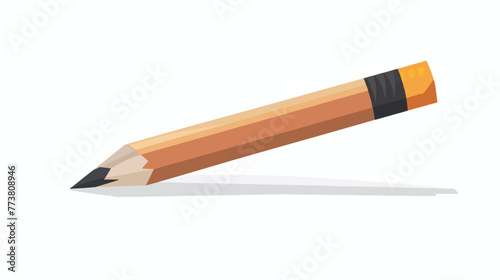 Pencil flat icon on white background  flat vector isolated