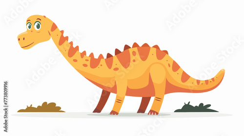 Dinosaur cartoon Flat vector isolated on white background © Mishab