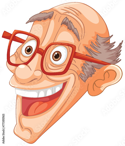 Vector illustration of a smiling cartoon man's face