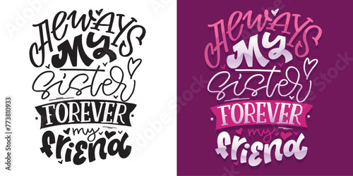 Funny hand drawn doodle lettering quote. Lettering print t-shirt design. 100% vector file. photo