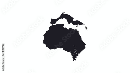 Ivory Coast map silhouette vector isolated on white