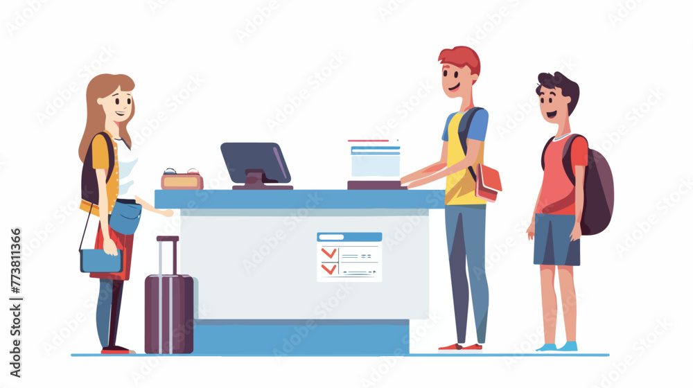 Receptionist service with check in registration point