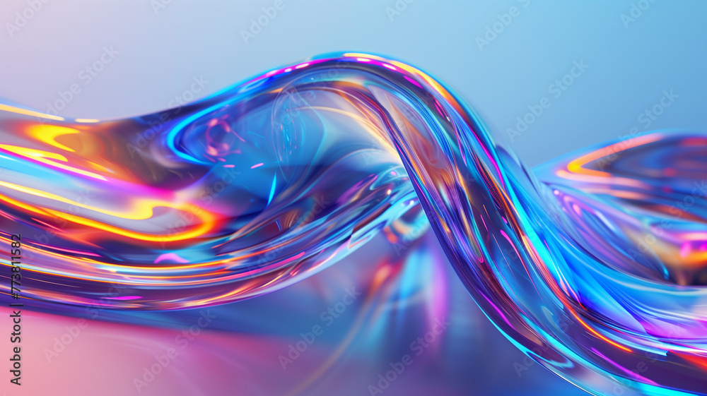 multicolor holographic liquid for backgroundю multicolored liquid object on a light background