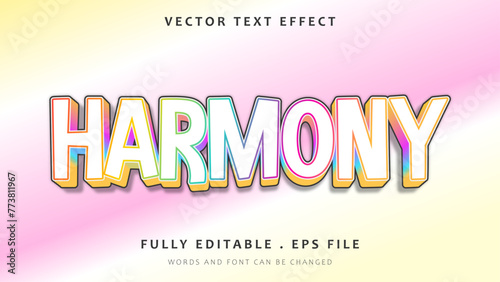 Gradient Colorful Harmony Editable Text Effect Design Template